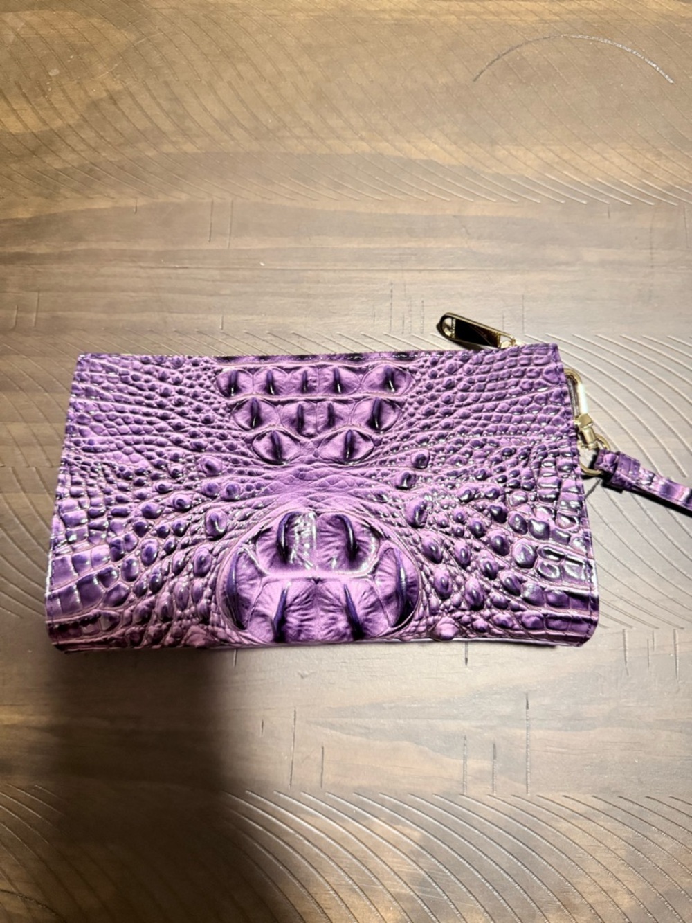 NWT - Brahmin Daisy Wristlet in Heroic Purple w/dustbag & registration card - Picture 2 of 12